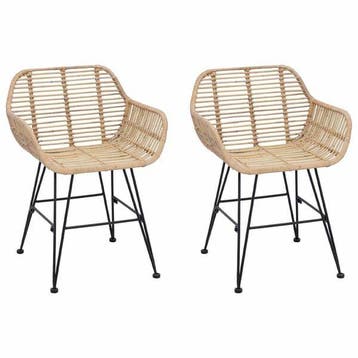Eetstoelen Riet/IJzer | Tweede kansje | OP = OP, Verzenden