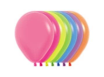 Ballonnen Neon Mix 23cm 50st, Verzenden, Nieuw