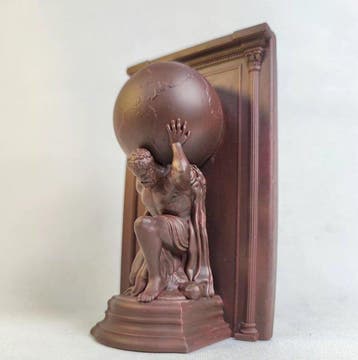 Beeldje - Atlas Holding Globe Bookend Sculpture, Classical