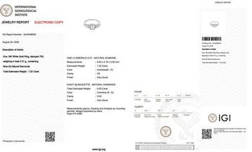 Ring - 18 karaat Witgoud - 1.52ct. tw. Diamant (Natuurlijk)