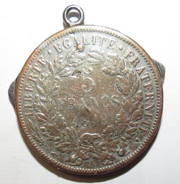 France. 5 Francs Cérès 1849 A – transformée par Éloi Pernet