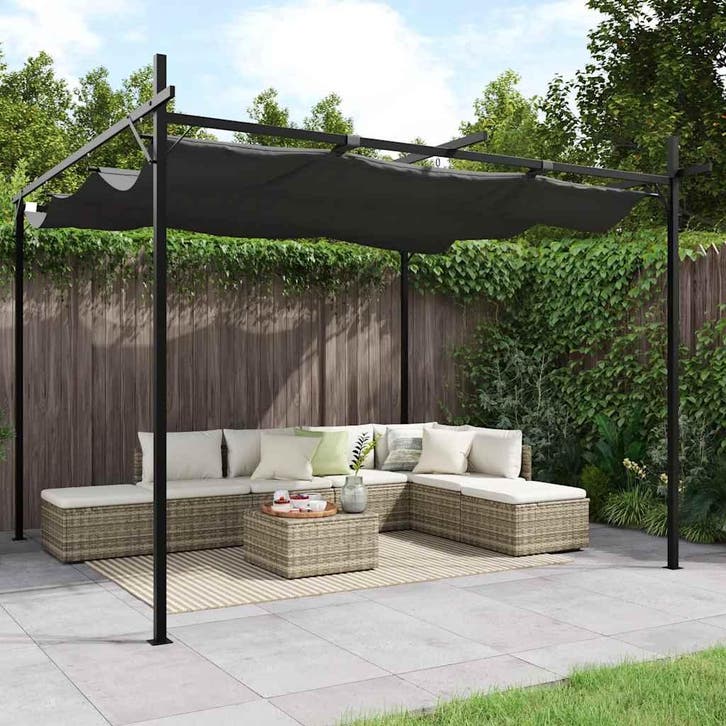 vidaXL Pergola met uitschuifbaar dak 295x292x230, Tuin en Terras, Partytenten, Nieuw, Verzenden