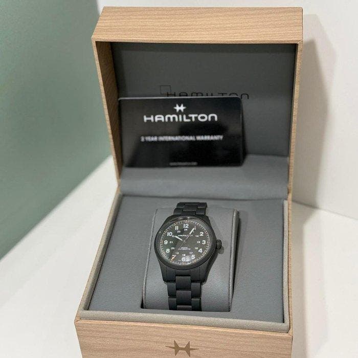 Hamilton - Khaki Field Automatic - H70215130 - Heren - 2020+, Handtassen en Accessoires, Horloges | Heren
