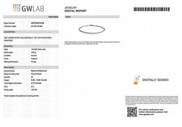 Zonder minimumprijs - Armband - 14 karaat Witgoud - 4.27ct.