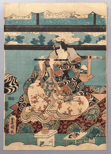Utagawa Kunisada: „Starry night’s opponent: a snowy morning”