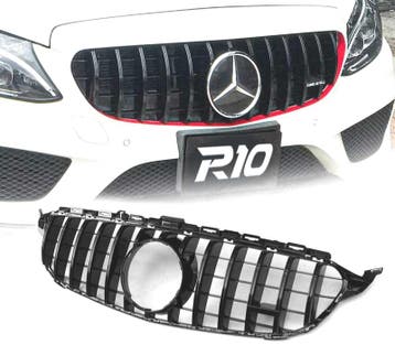 GRILLE MERCEDES CLASSE C W205 14-18 LOOK AMG GT NOIR BRILLAN, Auto-onderdelen, Verzenden, Nieuw