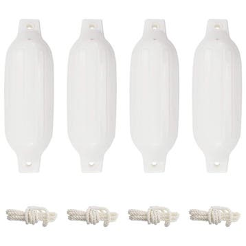 vidaXL Bootstootkussens 4 st Ø 11x40 cm PVC wit, Verzenden, Nieuw
