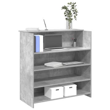 vidaXL Receptiebalie 100x50x103,5 cm bewerkt hout betongrijs, Verzenden