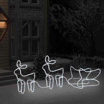 vidaXL Buitenkerstversiering rendier en slee 576 LEDs, Diversen, Verzenden, Nieuw