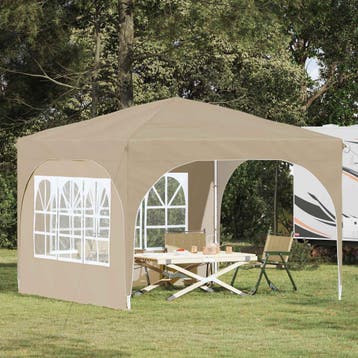 vidaXL Pop-up Feesttent 290 x 290 x 245 cm Crèmekleurig, Verzenden
