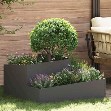 vidaXL Plantenbak Zwart 80 x 80 x 50 cm Koudgewalst staal, Verzenden