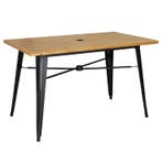 Tafel | Aluminium | Houtlook | In-/Outdoor | Parasolgat |, Verzenden, Nieuw in verpakking