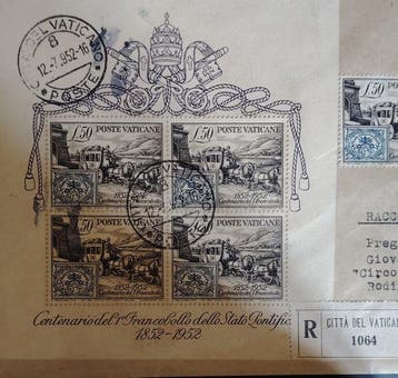 Cité du Vatican - 1952 - Feuillet centenaire sur une, Timbres & Monnaies, Timbres | Europe | Italie