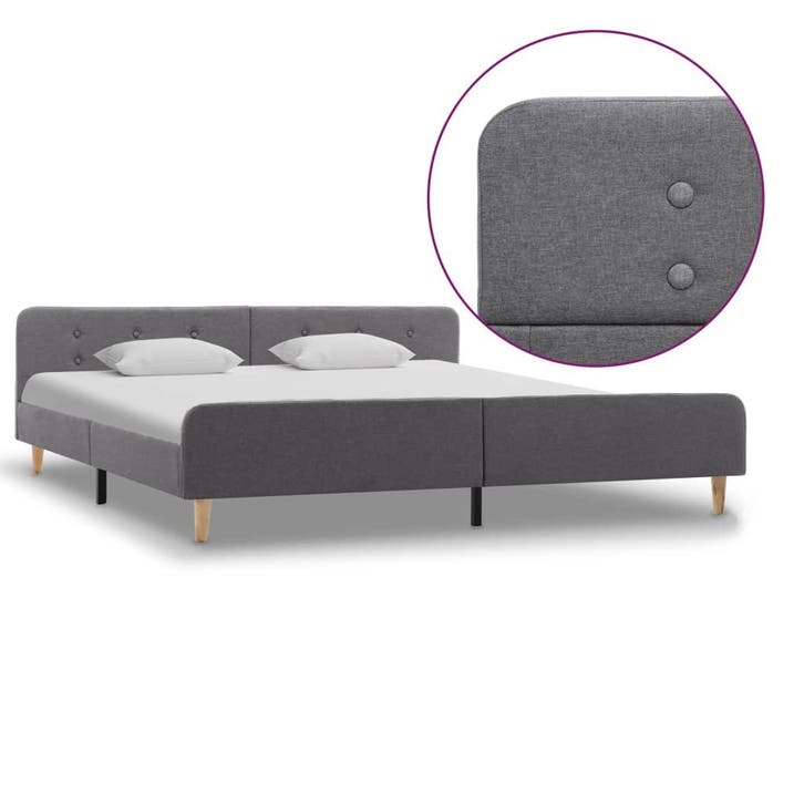 vidaXL Bedframe stof lichtgrijs 180x200 cm, Huis en Inrichting, Slaapkamer | Bedden, Nieuw, Verzenden