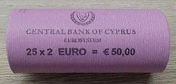 Cyprus. 2 Euro 2022 Erasmus (25 coins) in roll (Zonder