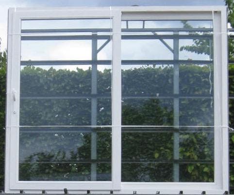 pvc schuifraam , schuifdeur , pui 254 x 220 wit, Doe-het-zelf en Bouw, Raamkozijnen en Schuifdeuren, Inclusief glas, Gebruikt