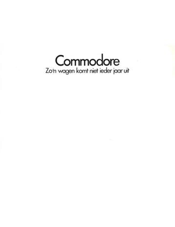 1972 OPEL COMMODORE BROCHURE NEDERLANDS