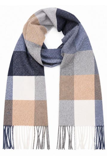 Profuomo Sjaal Lamswol Ruiten Blauw Grijs Beige maat  Heren, Kleding | Heren, Verzenden, Nieuw, Profuomo