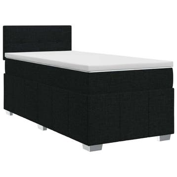 vidaXL Boxspringbed met matras met hoofdeinde Zwart 90 x 200, Verzenden, Nieuw