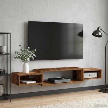 vidaXL Wand gemonteerd TV Kast Muurmontage Oud hout 140 x 28, Verzenden