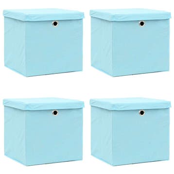 vidaXL Opbergboxen met deksel 4 st 32x32x32 cm stof, Verzenden, Nieuw