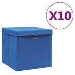 vidaXL Opbergboxen met deksel 4 st 28x28x28 cm blauw, Verzenden, Nieuw