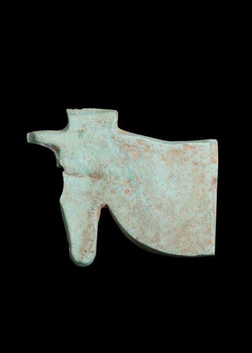 Oud-Egyptisch Opaak blauw glas Grote Wedjat-amulet (Zonder