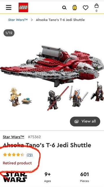 Lego Set - 75362 - Star Wars - Rare hard to find Ahsoka, Nieuw