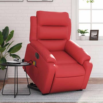 vidaXL Sta-op-massagestoel elektrisch kunstleer rood, Verzenden, Nieuw