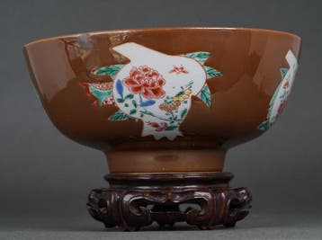 Yongzheng (1723-1735) - Bol - Peonies, Lotus and
