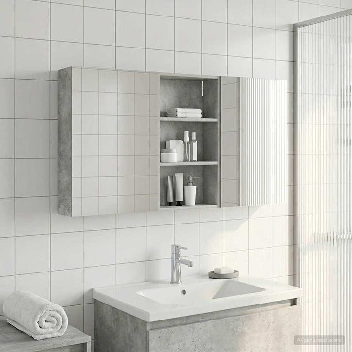 vidaXL Badkamerkast set 3 pcs 140 x 14,5 x 70 cm Bewerkt, Huis en Inrichting, Tafels | Kaptafels, Nieuw, Verzenden