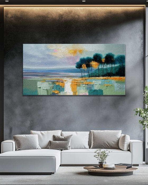 Clelia - Azure Grove at Dusk, Antiek en Kunst, Kunst | Schilderijen | Modern