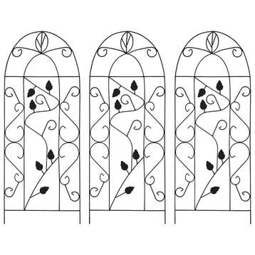 vidaXL Plantenklimrekken 3 st 40x100 cm ijzer zwart, Verzenden, Nieuw