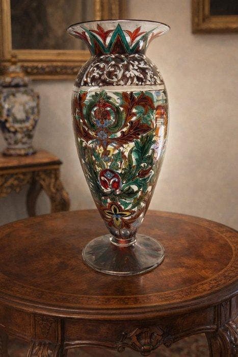 vedar - Vaas - Museale vaas Vedar - Glas - Vedar 1920, Antiquités & Art, Antiquités | Verre & Cristal