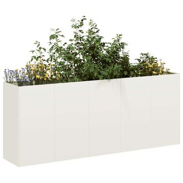 vidaXL Plantenbak 200x40x80 cm koudgewalst staal wit, Verzenden