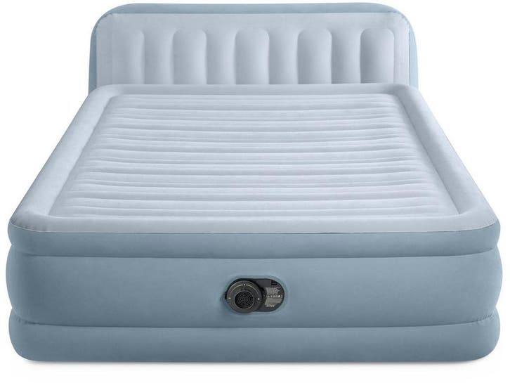 Intex Plush Headboard Luchtbed - Ingebouwde pomp - 236 x 152, Caravans en Kamperen, Kampeeraccessoires, Zo goed als nieuw, Verzenden