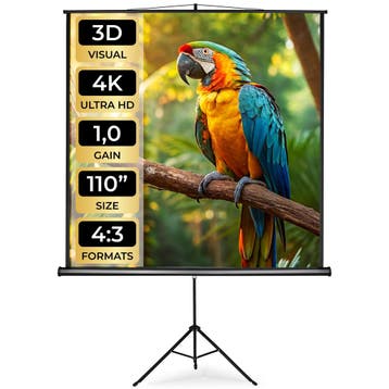 Projectiescherm met statief - 203 x 203 cm, Audio, Tv en Foto, Verzenden, Nieuw