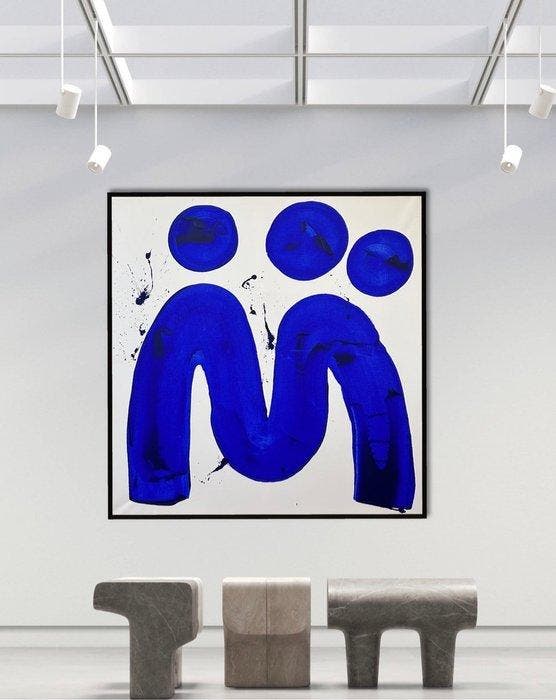 Stefanie Raus - Blue III 1784 XXL, Antiek en Kunst, Kunst | Schilderijen | Modern