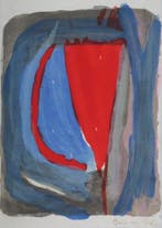 Bram Van Velde (1895-1981) - Composition en bleu et rouge