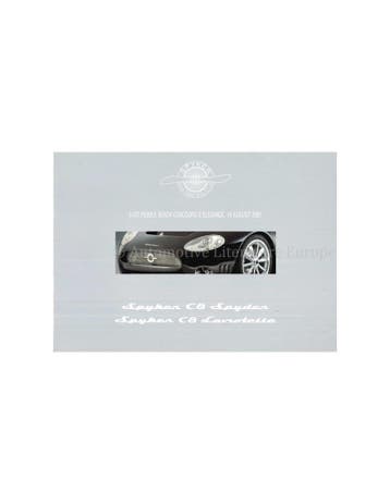 2001 SPYKER CARS C8 BROCHURE ENGELS
