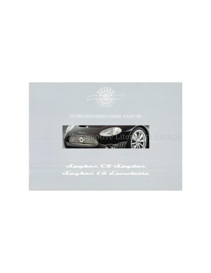 2001 SPYKER CARS C8 BROCHURE ENGELS, Boeken, Auto's | Folders en Tijdschriften