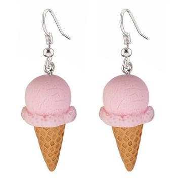 Fako Bijoux - Oorbellen - IJsjes - Hoorntjes - Roze, Verzenden