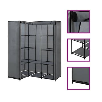 vidaXL Hoekkledingkast 130x87x169 cm grijs, Verzenden, Nieuw