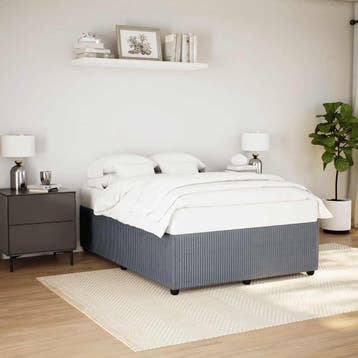 vidaXL Bedframe zonder matras 140x200 cm fluweel donkergrijs, Verzenden, Nieuw