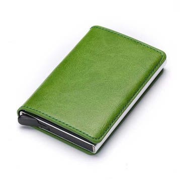 RFID Creditcard Houder Portemonnee - Vintage Leren Aluminium, Handtassen en Accessoires, Portemonnees, Verzenden, Nieuw