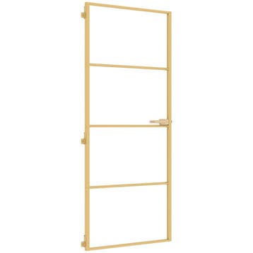 vidaXL Binnendeur smal 83x201,5 cm gehard glas en aluminium, Verzenden, Nieuw