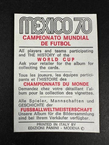 1970 Panini World Cup Mexico 70 - Sweden: Leif Eriksson - 1, Nieuw