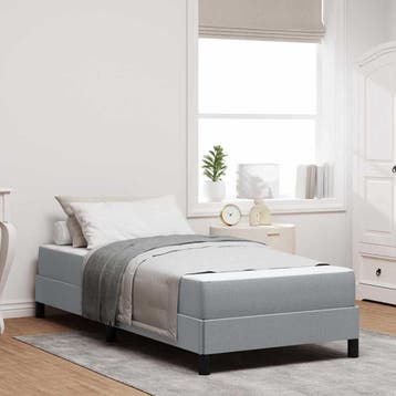 vidaXL Boxspring bed Lichtgrijs 90 x 200 cm Stof, Verzenden, Nieuw