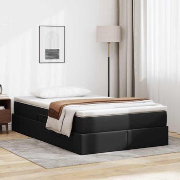 vidaXL Opslag bed met matras met matras Zwart 120 x 200 cm, Verzenden, Nieuw