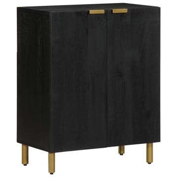 vidaXL Dressoir 60x33x75 cm bewerkt hout zwart, Huis en Inrichting, Verzenden, Nieuw